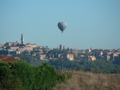 vista di Siena dalle finestre dell'appartamento Siena nel podere Certino a Grotti Alto